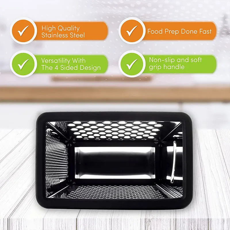 4-Sided Stainless Steel Box Grater with Container