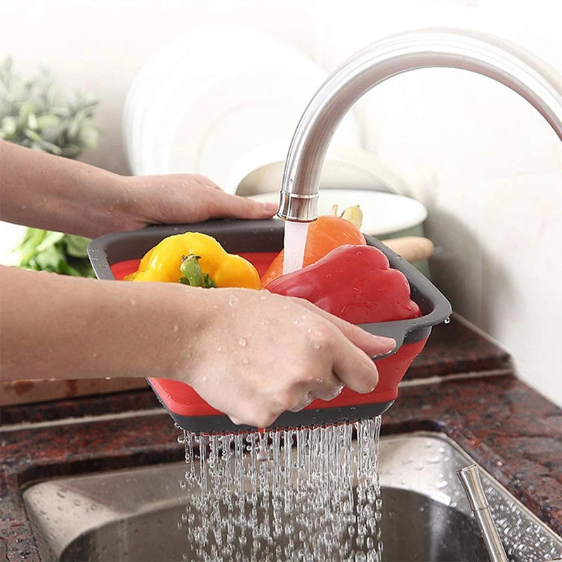 Foldable Silicone Colander — Collapsible Kitchen Strainer