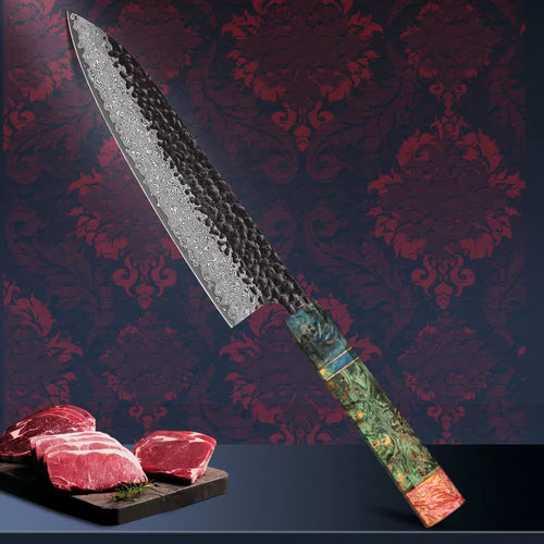 Japanese Kitchen Knife Handmade Forged Damascus Steel Custom 8 Inch Chef Knife