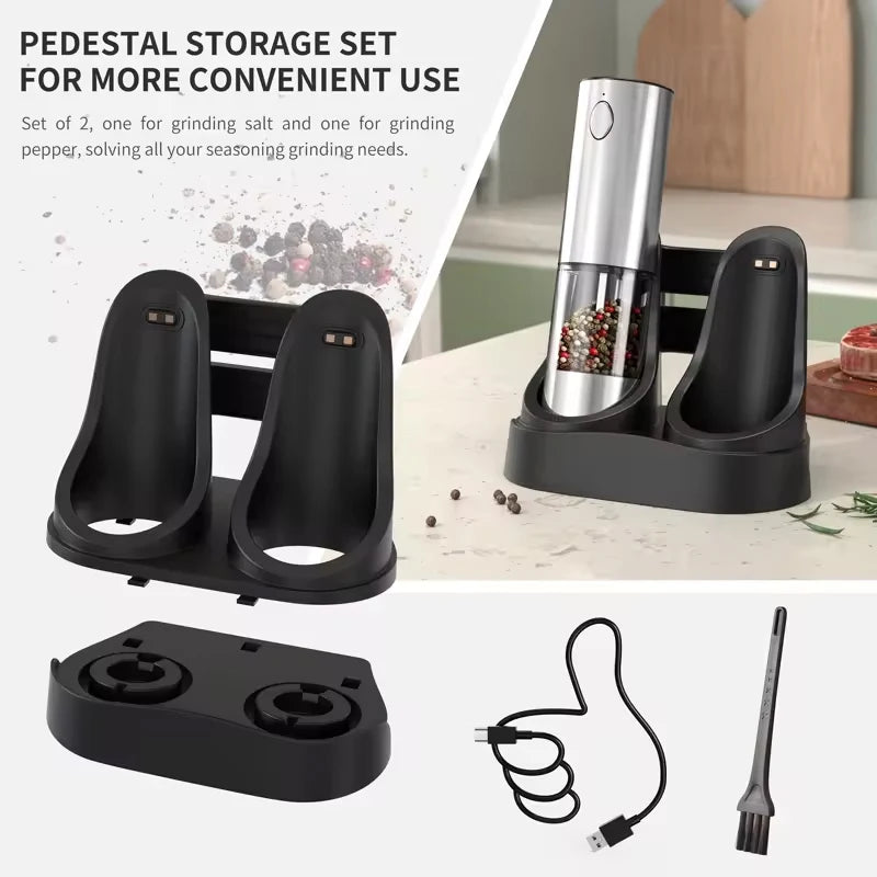 Electric Salt & Pepper Grinder Set — USB Rechargeable, Adjustable Coarseness