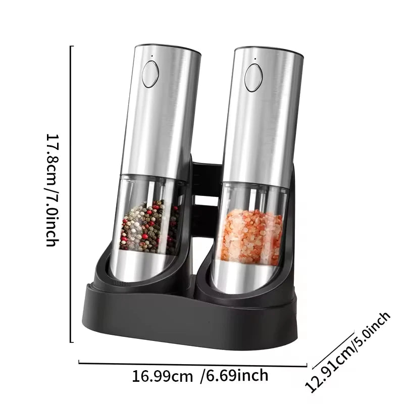 Electric Salt & Pepper Grinder Set — USB Rechargeable, Adjustable Coarseness